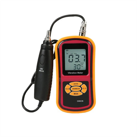 Split Type Vibration Meter With Mechanical Accelerometer And Fault Detector, Pro Grade Handheld Vibration Tester For Bearing Condition, LCD Backlight, Auto Shutoff, Low Battery Indicator, GM63B