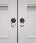 Vintage Round Drop Ring Drawer Pull Handles Set Zinc Alloy Retro Cabinet Wardrobe Door Knobs Antique Bronze 12 Pieces Small Furniture Hardware For Kitchen And Bedroom on white cabinet doors