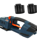 Heavy Duty Portable Electric Strapping Machine With Dual Batteries For Pet Strap Automatic Handheld Banding Tool Cuts packing hassles flat.