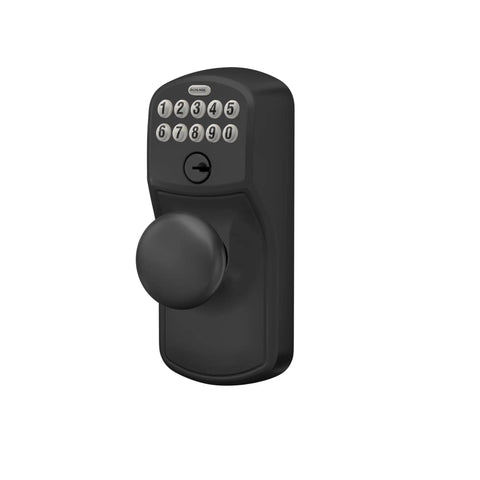 Plymouth Keypad Lock With Lever Handle For Easy Keyless Entry In Matte Black Auto Lock Enabled Built For Front Doors