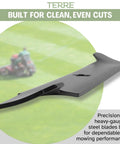 Side view of high-lift mower blade for 42-inch decks, fits Craftsman Ariens Husqvarna Poulan Snapper Sears. Precision-fit design.