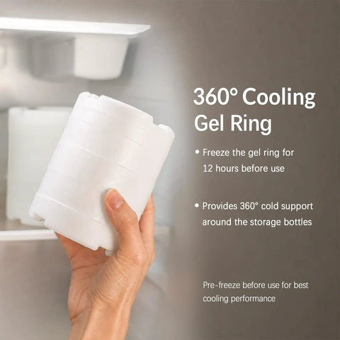 360° Cooling Gel Ring for Insulated Stainless Steel Breast Milk Cooler With Cool Gel Ring Keeps Your Milk Ice Cold On The Go.