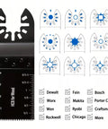 Pro-Grade Oscillating Tool Accessory Kit 24-Piece Set with OIS adapter and HCS blades for wood compatibility chart