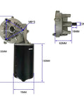 Powerful 100W DC Turbine Reducer Motor With 12V And 24V Options, dimensions labeled for robotic automation projects.