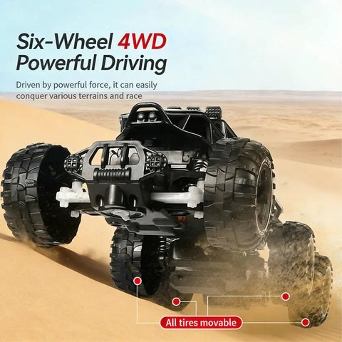 Six Wheel All Terrain Ride On Toy Vehicle With Spray Color Finish Durable Plastic Construction And Smooth Rolling Wheels