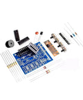 Sixteen Dope Sounds Custom Mechanical Music Box Kit For Kids Build Your Own Tuned Toys With Simple DIY Electronics Projects For Creative Play For Budding Engineers And Music Lovers Learning Hands On Electronics And Creative Sound Experiments., DIY electronics kit with blue PCB and resistors