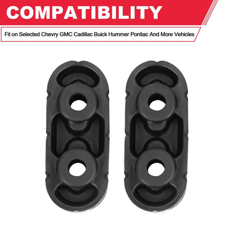 Exhaust Muffler Hanger Insulator Set, Two Pack With Built In Iron Frame, Durable Tailpipe Hangers That Reduce Vibration And Rattle, Fits Chevy