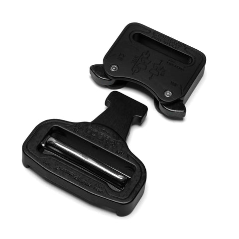ProStyle Cobra Quick Release Belt Buckle for Tactical Belts and EDC, durable black metal buckle with stab-lock safety.