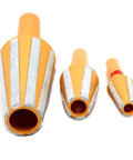 Three One Piece Taper Wiper Cleaning Bars for CNC Spindle Holders, varying sizes, orange with silver stripes, for BT30 BT40 BT50 HSK63 cleaning.