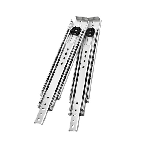 Tough As Nails Heavy Duty Ball Bearing Drawer Slides One Pair Gliding Like Butter For Cabinet Wardrobe Keyboard Toolboxes with shiny metal finish.