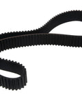 Heavy Duty 138 Tooth Drive Belt Perfect Replacement For Harley Parts BDL-138-38K in black with ridged surface.