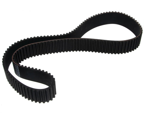 Heavy Duty 138 Tooth Drive Belt Perfect Replacement For Harley Parts BDL-138-38K in black with ridged surface.