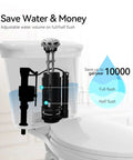 3 Inch Dual Flush Valve With Top Push Button Inside Tank Toilet Repair Kit For 2 Piece Toilets No More Leaks Quick Fix Running Water And Ghost Flush Model A2422M installed in toilet tank