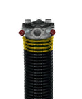 Pair Of Garage Door Torsion Springs Quarter Inch Wire Size One And Three Quarter Inch Inside Diameter Thirty Three Inch Length Left And Right Hand Wound Built To Last Heavy Duty Coated For Long Lasting Performance Fifteen Thousand Cycles Replacement For, close-up of spring top