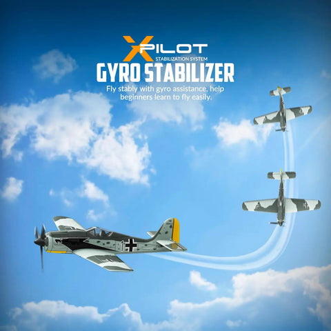 FW190 Fighter Remote Control RC Plane Dope Stability For Beginners And Pros 4CH RTF Airplane performing aerobatics in sky