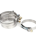 Five Pcs Stainless Steel T Bolt Hose Clamps With 115 Millimeter Inner Diameter And 19 Millimeter Wide For Turbo Intercooler Hoses