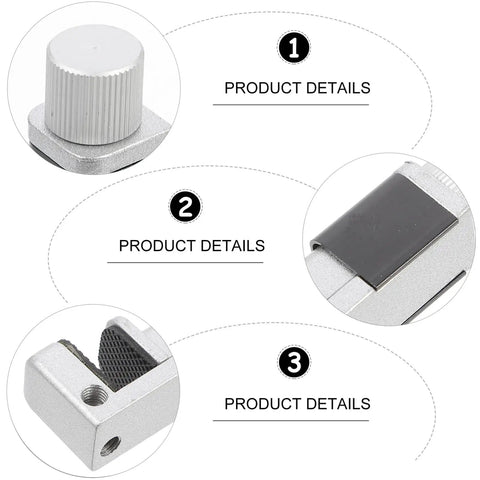 Close-up of the Screen Fixation Clip Set For Phones And Tablets Adjustable Non Scratch Rubber Lining Clamps in silver.