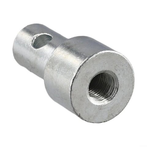 Close-up of a silver metal drill bit adapter with round shank for Turn Your Drill Into A Quick No Fuss Earth Auger With This Drill Bit Adapter And Head Connector Tool Square Or Round Shank For Easy Conversion And Dual Pits And Slots