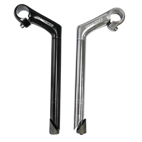 Gooseneck Bike Stem 25.4mm Handlebar Clamp 22.2mm Fork Tube 80mm Extension 220mm Length 30 Degree Rise Silver For Mountain Road And Urban Bikes