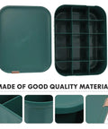 Slick Multi Compartment Heavy Duty Plastic Drawer Storage Container With Secure Top, divided sections for organizing.