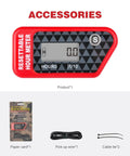 Hour Meter With Maintenance Reminder And Data Storage For Lawn Mower Chainsaw Dirt Bike Motorcycle And Marine Equipment Automatically Tracks Total Run Time When Spark Plug Signals Wake It Up And Lets You Reset The Timer, red housing