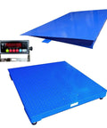 Beefy Heavy Duty Industrial Floor Scale With Carbon Steel Ramp For Pallet Weighing In Warehouse, 10,000 Lb Capacity, Accurate Digital Indicator Included, Rechargeable Battery Powered, 60 By 60 Inch Platform