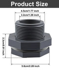 Knockout Quality 1 Inch NPT Bulkhead Fittings Weather Resistant PVC Water Tank Connector Set 2 Pack dimensions and size details