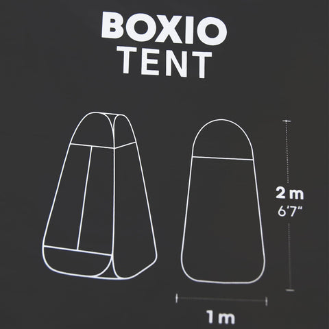 Instant Pop Up Privacy Shelter Tent With Portable Toilet And Outdoor Shower size diagram on dark background