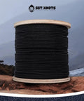 Spool of black Unglazed Cotton Tie Line With Polyester Core For Theatrical Props, Decor And Hunting, Beefy Heavy Duty Tie Down Rope
