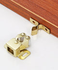 6 Pack Metal Double Roller Cabinet Door Latches with Ball Spring Catches for Wardrobe and Furniture, High Hardness Gold Finish