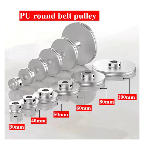 U Shaped Aluminum Alloy Pulley With Single Slot O Type Design, 8mm Bore, 12mm Shaft, 60mm Outer Diameter, Round PU Wheel, V Belt Or O Strap Compatible, Built Tough Heavy Duty Drive Pulley For Industrial Motors And Equipment, 60mm size