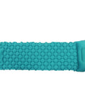 Peacock Blue Inflatable Sleeping Pad For Camping And Backpacking With Built In Pump, durable polyester, quick inflation in 25 seconds