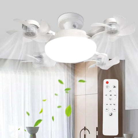 Totally Slick Remote Controlled Ceiling Fan Light Combo delivering three speed breezes, smooth dimming, and airflow in home setting.