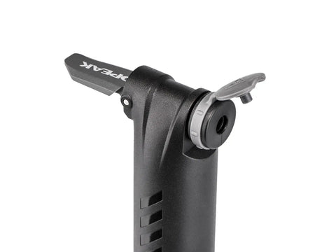 Mountain TT Twin Turbo Bike Pump head showing valve attachment for Presta Schrader and Dunlop valves