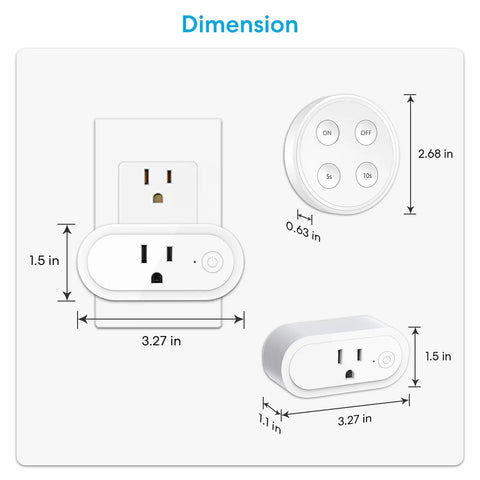 Dimensions of No Fuss Wireless Sink Top Garbage Disposal Switch Kit With On Off Remote And 5S 10S Timer Air Switch Replacement.