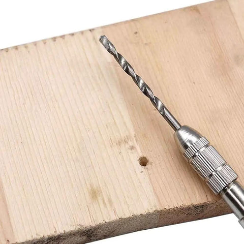 Drilling into wood with 40 Piece Mini Drill Bit Set 0.5mm To 2.0mm Straight HSS Twist Bits Fully Ground High Speed Steel