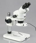 Binocular Stereo Zoom Microscope With 3.5X-45X Magnification, Pro-Grade Widefield Optics, 65mm Field Of View, 8-Inch Working Distance For Precision Inspection And Detailed Crafting on metal stand