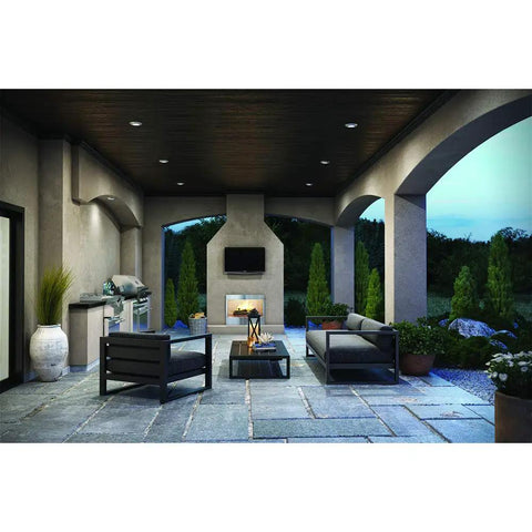 Outdoor patio with 4 Inch Integrated Surface Mount LED Downlight With Dimmable Brightness And Selectable CCT From 2700K To 5000K White Finish