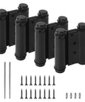 3 Inch Double Action Spring Hinges 4 Pack Matte Black Stainless Steel Self Closing Double Swing Hinges with mounting hardware