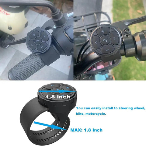 Wireless Bluetooth 5.3 Remote Controller For Steering Wheel Car Kit And Bike Motorcycle Phone Control Play Pause Volume