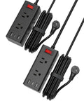 2 Pack Surge Protector Power Strip With USB C And USB A Ports, 6 Outlets, 3 USB Ports, 6.5 Foot Flat Extension Cord coiled