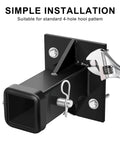 Bolt On Receiver Tube Adapter And Wall Mount Hitch With 2 Inch Opening For Universal Tow Extender And Bumper Receiver Plate 3 In 1 Heavy Duty