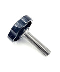 Three Eighths Inch Thumb Screw Bolts With Black Round Hex Head Clamping Knob Cap Grip Full Thread 304 Stainless Steel Fasteners