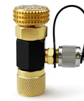 Quarter Inch Core Control Tool For R410a And R22 Refrigerant Charging Gauge Guards Your Gauge From High Pressure Surges By Isolating Valve Core Replacement For CCT14 Pro DIY Refrigeration Tool, brass and black metal