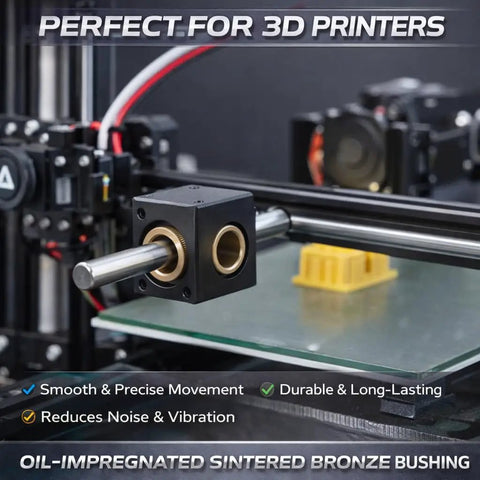 Oil-Impregnated Sintered Bronze Sleeve Bearing Bushing 8mm ID x 12mm OD x 15mm L Pack Of 5 Self-Lubricating Bearings For Low Friction Reduced Wear Quiet Operation In Continuous Rotation Machinery installed in a 3D printer
