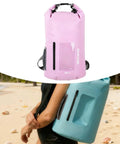 Waterproof Paddling Backpack With Wide Opening, Lightweight 20L Gear Carrier For Camping, Open Water, Beach, And Hiking, Pink