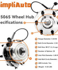 Detailed view of Beefy Front Wheel Hub Bearing Assembly 515065 specifications for Nissan and Suzuki models with dimensions and features.