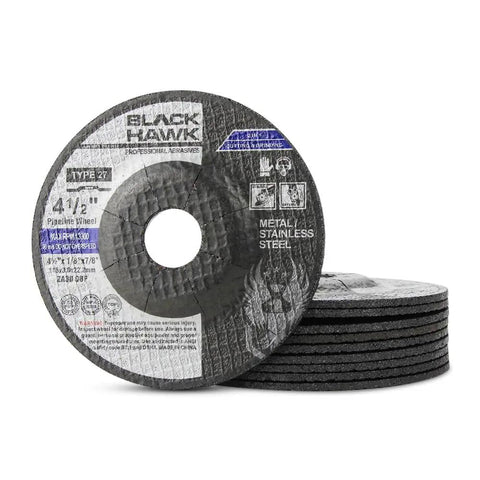 Four And One Half Inch Metal Cutting And Light Grinding Discs For Angle Grinder Two In One Cut And Grind Type Twenty Seven Zirconia Abrasive Discs One Eighth Inch Thick Seven Eighths Inch Arbor Pack Of Ten For Pipe Tubing Rebar And Stainless Steel
