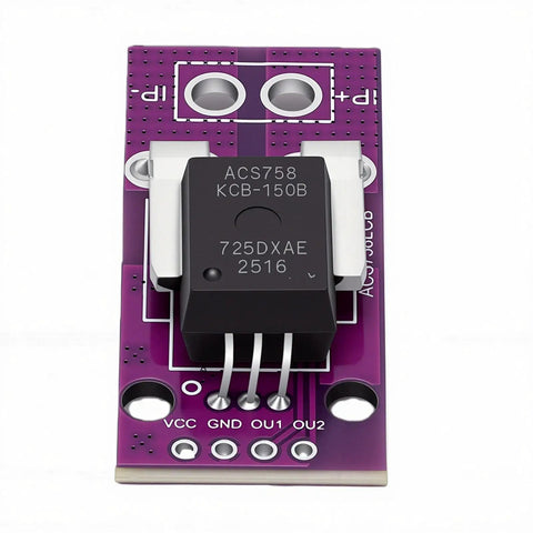 Heavy Duty Hall Effect Current Sensor 50A Linear Module for Power Monitoring with precise layout and connections.