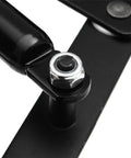 Close-up of Two Pack Heavy Duty Black Alloy Door Hinges With Soft Close Hydraulic Buffer, focusing on durable metal detail.